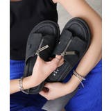 【25年春夏新作】軽量厚底 フロントジップ スライドサンダル | DEMETER | 詳細画像4