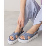 デニム | 【25年春夏新作】軽量厚底 クロスデザイン ストラップサンダル | DEMETER