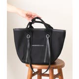 ブラック | 【26年春夏新作】2WAY 配色 キャンバストート | DEMETER