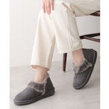 グレー | 【25年秋冬再販】軽量 ボリュームファー アンクル ムートンブーツ | DEMETER