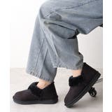 ブラック | 【25年秋冬再販】軽量 ボリュームファー アンクル ムートンブーツ | DEMETER