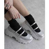 シルバー | 軽量厚底 プラットフォーム スニーカーライク | DEMETER