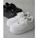 【25年春夏再販】軽量厚底 プラットフォーム レースアップ コートスニーカー | DEMETER | 詳細画像31 