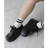 【25年春夏再販】軽量厚底 プラットフォーム レースアップ コートスニーカー | DEMETER | 詳細画像34 