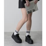 【25年春夏再販】軽量厚底 プラットフォーム レースアップ コートスニーカー | DEMETER | 詳細画像35 