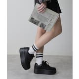 【25年春夏再販】軽量厚底 プラットフォーム レースアップ コートスニーカー | DEMETER | 詳細画像38 