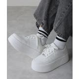 【25年春夏再販】軽量厚底 プラットフォーム レースアップ コートスニーカー | DEMETER | 詳細画像42 