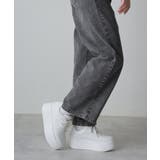 【25年春夏再販】軽量厚底 プラットフォーム レースアップ コートスニーカー | DEMETER | 詳細画像46 