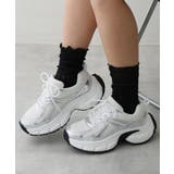 シルバー | 【25年春夏新作】軽量 厚底 ボリューム デザインソール ダッドスニーカー | DEMETER