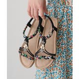 【25年春夏新作】フラワーモチーフ ビジュー リゾートサンダル | DEMETER | 詳細画像4 