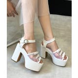 オフホワイト | 厚底 プラットフォーム ドットチュール | DEMETER