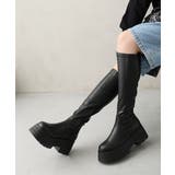 【25年秋冬新作】厚底 トリプルソール ストレッチ ロングブーツ | DEMETER | 詳細画像12 