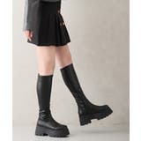 【25年秋冬新作】厚底 トリプルソール ストレッチ ロングブーツ | DEMETER | 詳細画像9 