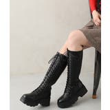 【25年秋冬新作】厚底 プラットフォーム レースアップ ロングブーツ | DEMETER | 詳細画像11 