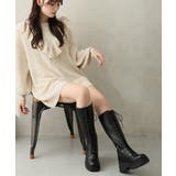 【25年秋冬新作】厚底 プラットフォーム レースアップ ロングブーツ | DEMETER | 詳細画像18 