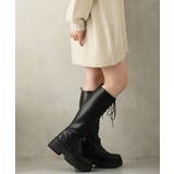 【25年秋冬新作】厚底 プラットフォーム レースアップ ロングブーツ | DEMETER | 詳細画像21 