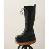 【25年秋冬新作】厚底 プラットフォーム レースアップ ロングブーツ | DEMETER | 詳細画像3 