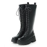 【25年秋冬新作】厚底 プラットフォーム レースアップ ロングブーツ | DEMETER | 詳細画像31 