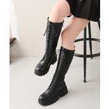 【25年秋冬新作】厚底 プラットフォーム レースアップ ロングブーツ | DEMETER | 詳細画像4 