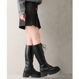 【25年秋冬新作】厚底 プラットフォーム レースアップ ロングブーツ | DEMETER | 詳細画像7 