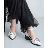 ホワイト | 【26年春夏新作】ポインテッドトゥ アンクルストラップ セパレートパンプス | DEMETER