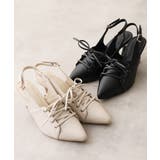 【26年春夏新作】ポインテッドトゥ レースアップ バックストラップ パンプス | DEMETER | 詳細画像2 