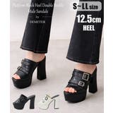 【26年春夏新作】厚底太ヒール オープントゥ バックルダブルベルト | DEMETER | 詳細画像1 