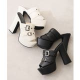 【26年春夏新作】厚底太ヒール オープントゥ バックルダブルベルト | DEMETER | 詳細画像3 