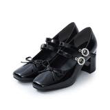 【26年春夏新作】スクエアトゥ ビジューバックル リボンパンプス | DEMETER | 詳細画像17 