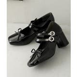 【26年春夏新作】スクエアトゥ ビジューバックル リボンパンプス | DEMETER | 詳細画像2 