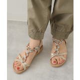 ゴールド | 【25年春夏新作】エスニック調 ゴールドパーツ リゾートサンダル | DEMETER