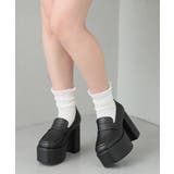 ブラック | 【26年春夏新作】厚底 プラットフォーム ローファーパンプス | DEMETER