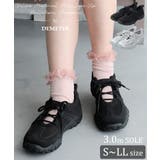 【26年春夏新作】ベルクロ 素材MIX レースアップスニーカー | DEMETER | 詳細画像1 