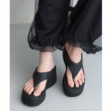 ブラック | 【26年春夏新作】厚底 ウェッジソール トングサンダル | DEMETER