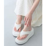 ホワイト | 【26年春夏新作】厚底 ウェッジソール トングサンダル | DEMETER