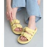 ライトイエロー | 【26年春夏新作】パールリボン ダブルベルト サンダル | DEMETER