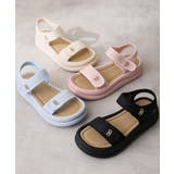 【26年春夏新作】厚底 ダブルソール ビジュー ベルクロ スポーツサンダル | DEMETER | 詳細画像2