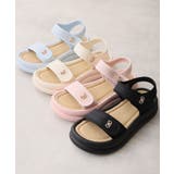 【26年春夏新作】厚底 ダブルソール ビジュー ベルクロ スポーツサンダル | DEMETER | 詳細画像3