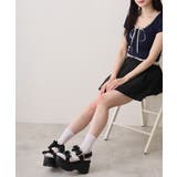 【26年春夏新作】厚底 リボンデザイン ベルクロ スポーツサンダル | DEMETER | 詳細画像12 