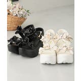 【26年春夏新作】厚底 リボンデザイン ベルクロ スポーツサンダル | DEMETER | 詳細画像33 