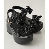 【26年春夏新作】厚底 リボンデザイン ベルクロ スポーツサンダル | DEMETER | 詳細画像34 