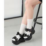 【26年春夏新作】厚底 リボンデザイン ベルクロ スポーツサンダル | DEMETER | 詳細画像35 