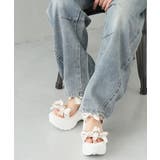 【26年春夏新作】厚底 リボンデザイン ベルクロ スポーツサンダル | DEMETER | 詳細画像55 