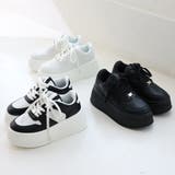 【24年春夏新作】厚底 プラットフォーム レースアップ コートスニーカー | DEMETER | 詳細画像2