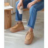 ベージュヌバック | 【24年秋冬新作】厚底 プラットフォーム スニーカーライク モカシンシューズ | DEMETER