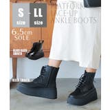 【24年秋冬新作】厚底 プラットフォーム レースアップ ショートブーツ | DEMETER | 詳細画像1 