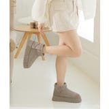 【24年秋冬再販】厚底ソール ボリュームファー ショート丈 ムートンブーツ | DEMETER | 詳細画像88 