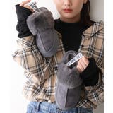 グレー | 【24年秋冬再販】厚底ソール ボリュームファー バックストラップ | DEMETER