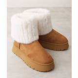 【25年秋冬新作】厚底 ファーカバー ミニ丈 ムートンブーツ | DEMETER | 詳細画像13 