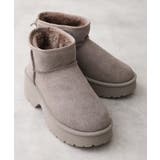 【25年秋冬新作】厚底 デザインソール ボリュームファー ムートンブーツ | DEMETER | 詳細画像12 